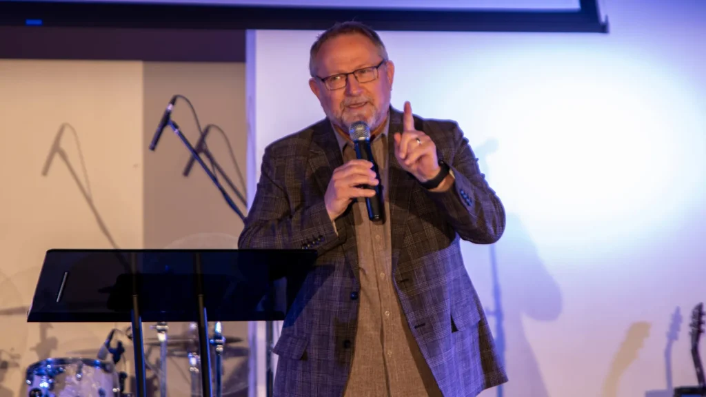 Pastor Terry Yancey preaching the message “Project Rescue” at Anchor Church, launching the Kingdom Builders Series focused on generosity, missions, and freedom through Christ.