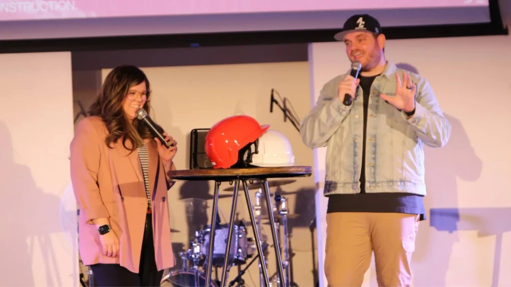 Hard Hats Required sermon series graphic for Work in Progress at Anchor Church about building healthy relationships with grace and forgiveness