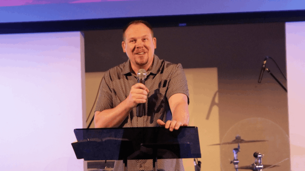 Pastor Luke Wagner preaching the message Faith That Packs a Bag during the Summer Proof series at Anchor Church.