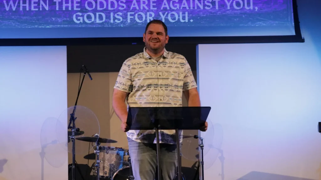 Against the Odds featured image for “Building in the Battle,” a message from Nehemiah 4 about continuing God’s work through opposition, fear, criticism, and spiritual resistance.